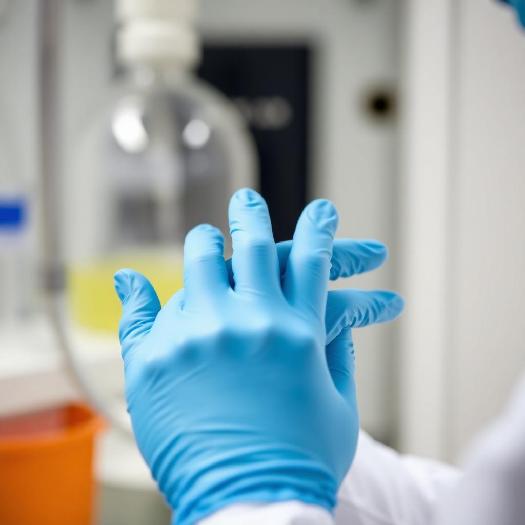 Quality inspection of ULLE nitrile gloves